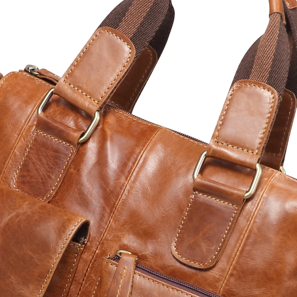 JOYIR-Bolso de mensajero de cuero genuino para hombre, maletines de cuero genuino para oficina y trabajo, bolsos cruzados Retro, bolso de mano