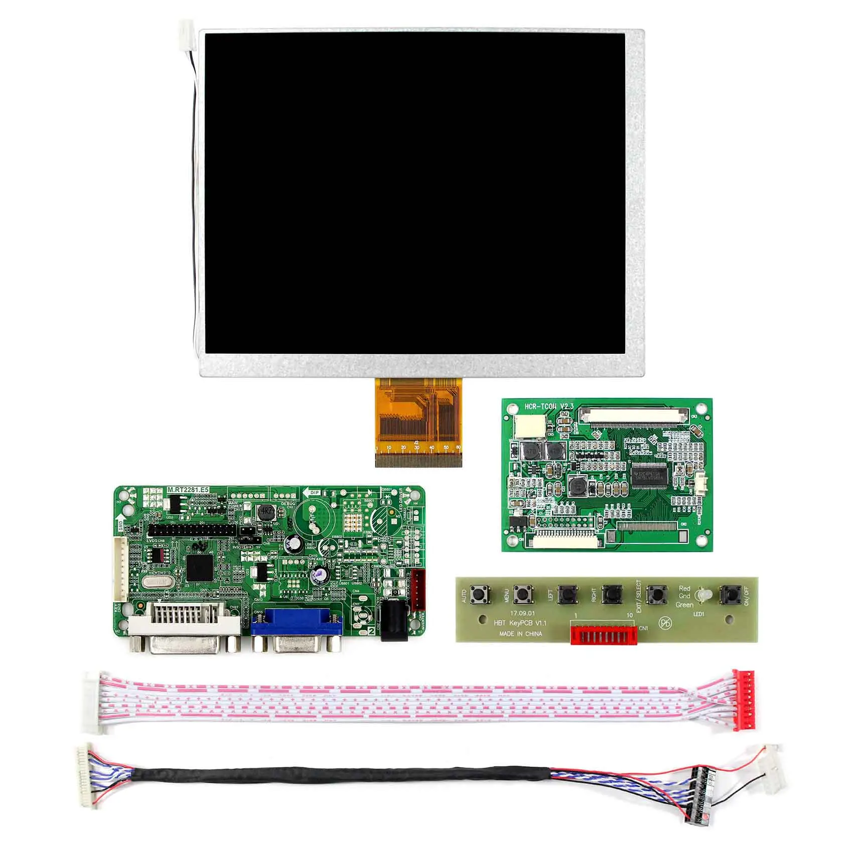 7inch 800x600 CLAA070MA0ACW LCD Screen LVDS TTL Tcon Board DVI VGA LCD Controller