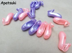 5pairs/lot Pink Purple Color Dolls Ballet Shoes Toe Shoes For Barbie Doll Accessorises Gifts