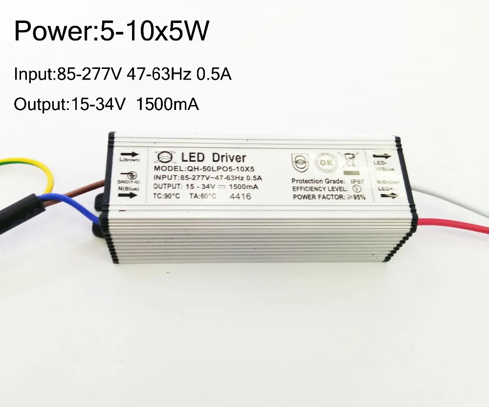 DC 6-40V 10W20W30W50W 600MA/900MA/1500MA Power Supply Floodlight LED Driver light Transformer IP67 Waterproof Adapter