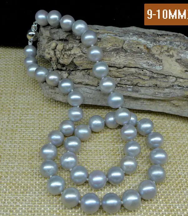 

FREE SHIPPING HOT sell new Style NATURE 18" 8-9MM GREY SOUTH SEA PEARL NECKLACE