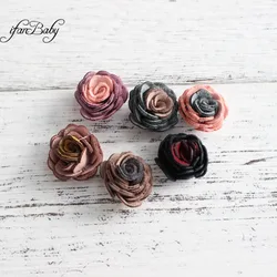 Fleur roulée en feutre de rose mignonne, à dos plat pour bricolage de fleurs artisanales