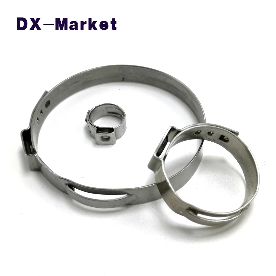 54.3mm-75.5mm , 304 Stainless Steel Single Ear Clamp Clips , SUS304 Clamping Band Water Pipe Clip Hose Clamp ,C014