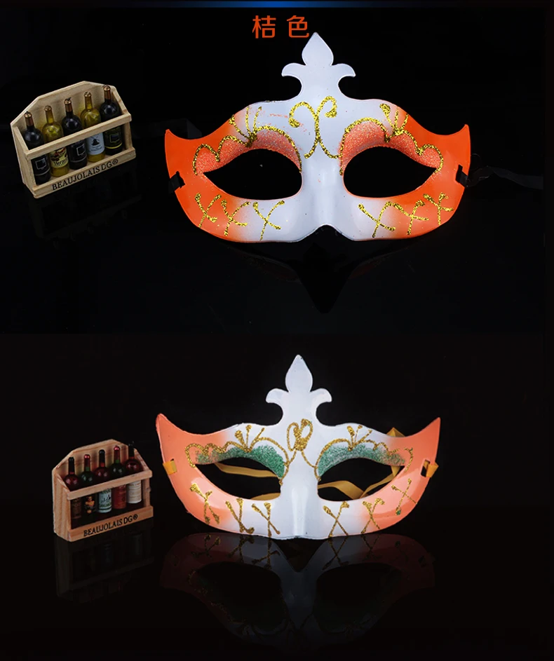 1PC Women Masks Lace Masquerade Mask Refinement Edge Ladies Double Butterfly Painted Masks Party Ball Eye Mask KT014