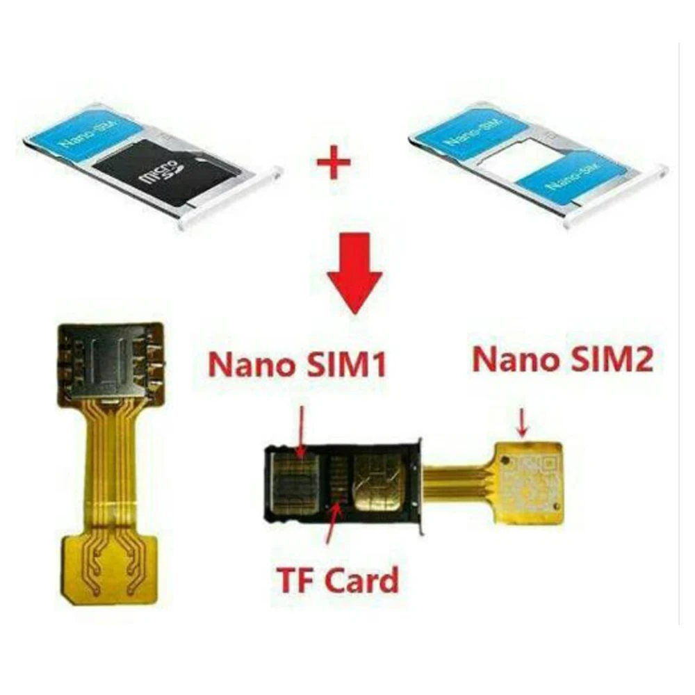 Hybrid Double Dual SIM Card Micro SD Adapter for Android Extender 2 Nano Micro SIM Adapter for Xiaomi Redmi for Samsung Phone