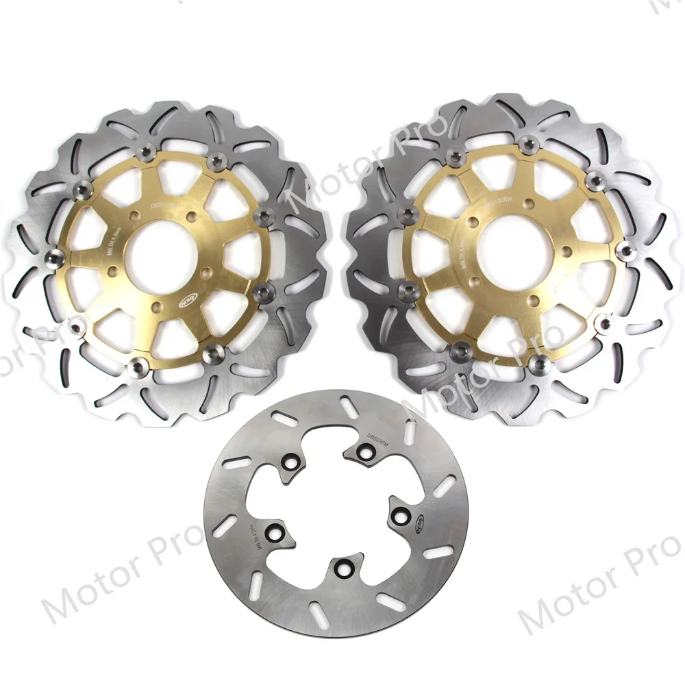 For Suzuki GSXR 750 2004 2005 Front Rear Brake Disc Disk Rotor Kit Motorcycle GSX R GSX-R 600 1000 2003 03 04 GOLD CNC Aluminum