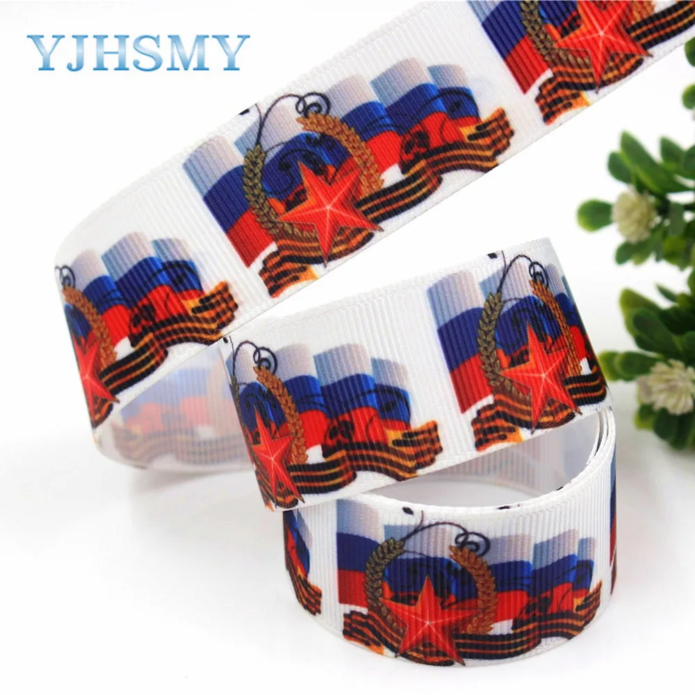 YJHSMY,G-18616-482,25mm 5 metrów medal ikona drukowane wstążki tkania, DIY handmade akcesoria do włosów opakowanie na prezent ślubny