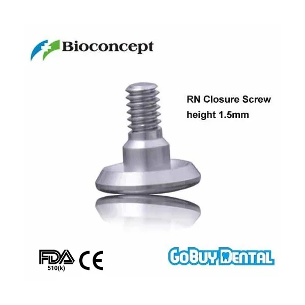 

Straumann Compatible RN(Regular Neck) Closure Screw, Large, Height 1.5mm (022020)