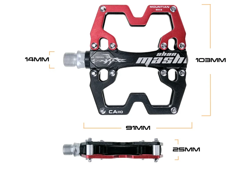 2019 New Aluminum alloy CNC ultralight cycling BMX pedal MTB mountain bike pedals 360 g/pair 6 colors optional