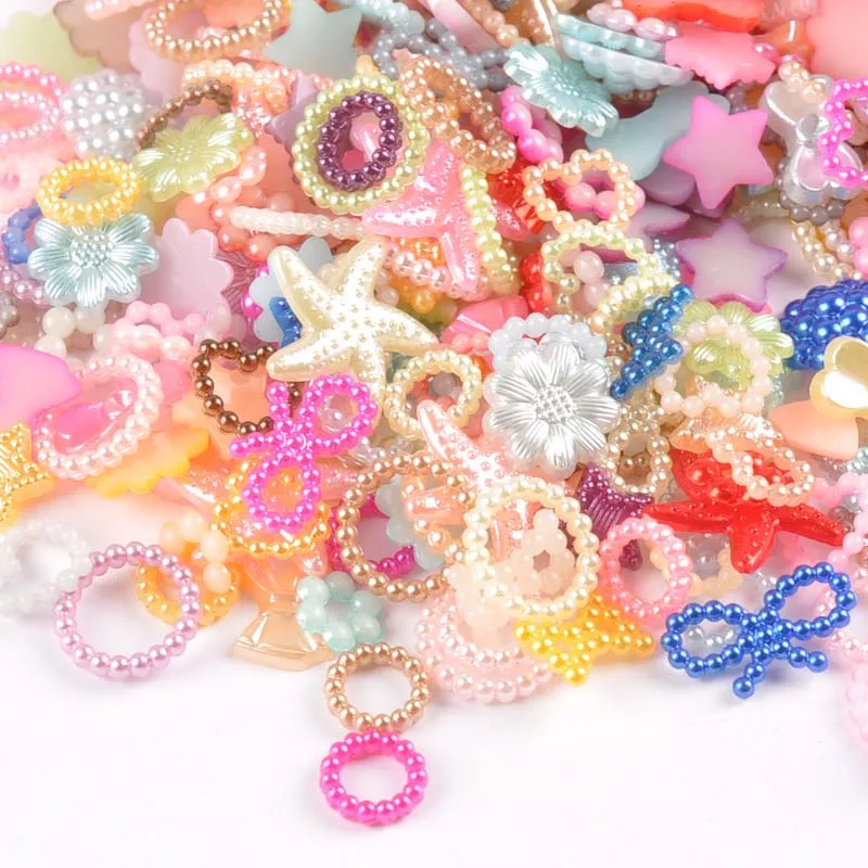 20-200Pcs 혼합 라운드 플랫백 수지 카보숑 장식품 어린이 모자를 위한 바느질 공예품 YK0729