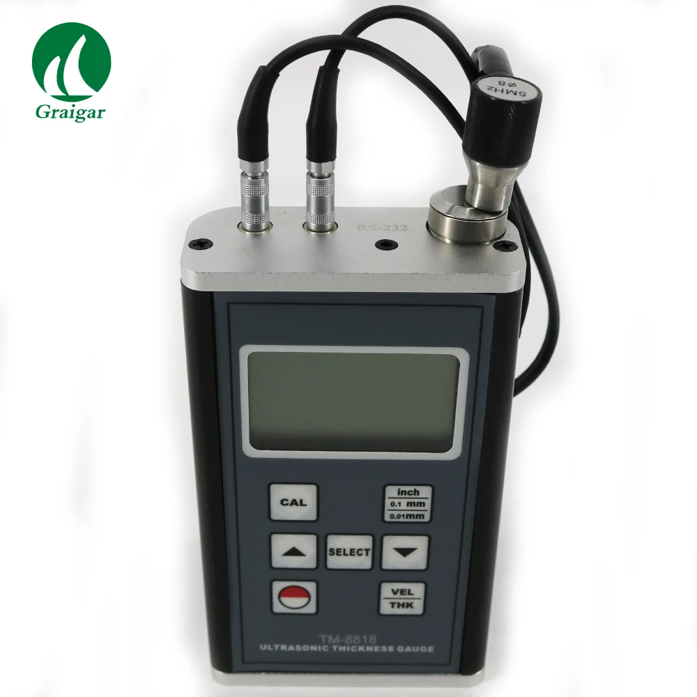 Digital 0.75~400mm Range Ultrasonic Thickness Gauge TM-8818