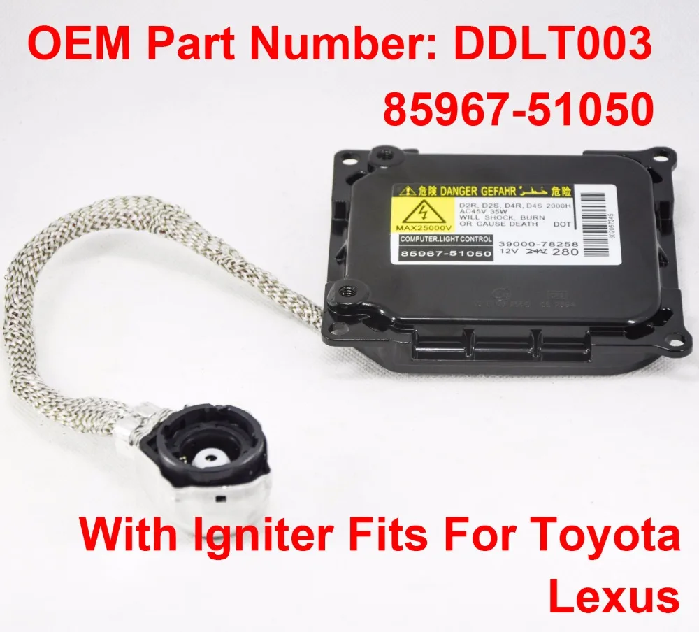 

2x 35W D2R D2S D4R D4S OEM HID Xenon Headlight Ballast Igniter Computer Control Unit Part DDLT003 85967-51050 For Toyota Lexus