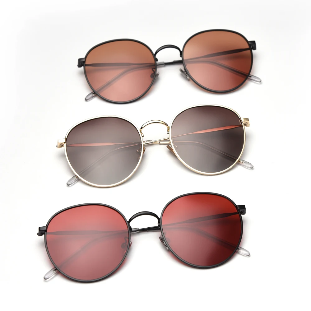 Peekaboo metal round sunglasses women polarized red orange retro sun glasses for men driving eyewear accessories 2019 summer
