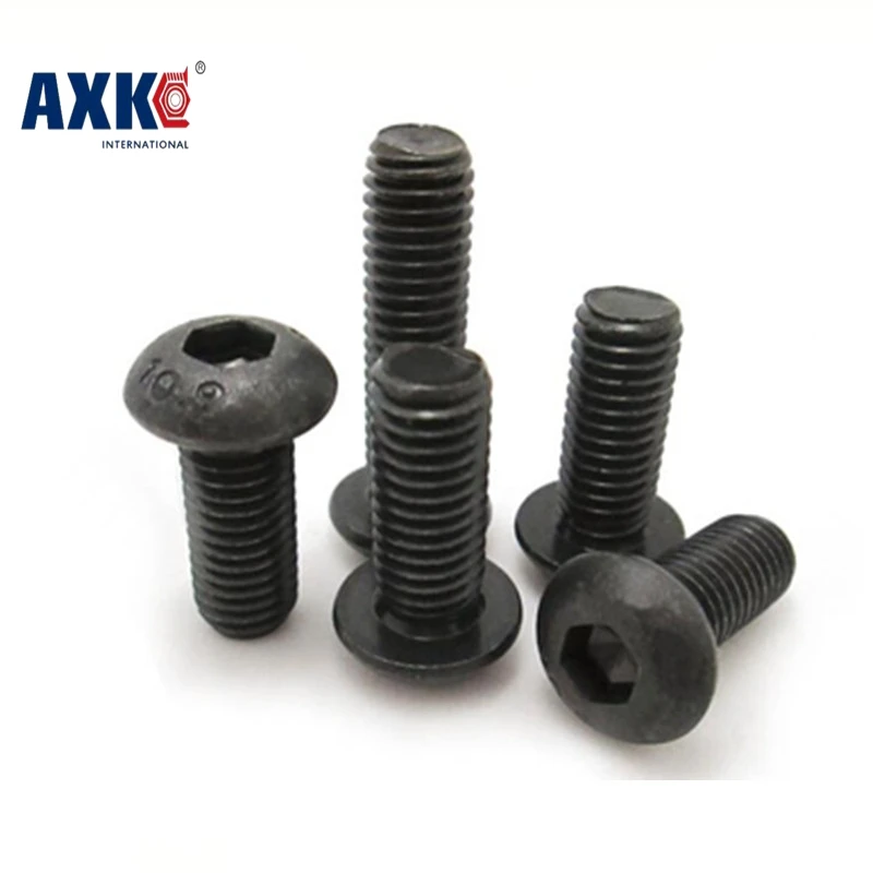 

100pcs Grade 10.9 Iso7380 M2*3/4/5/6/8/10/12/14/16/18/20 2mm Allen Head Bolts Hexagon Hex Socket Pan Round Mushroom Head Screw