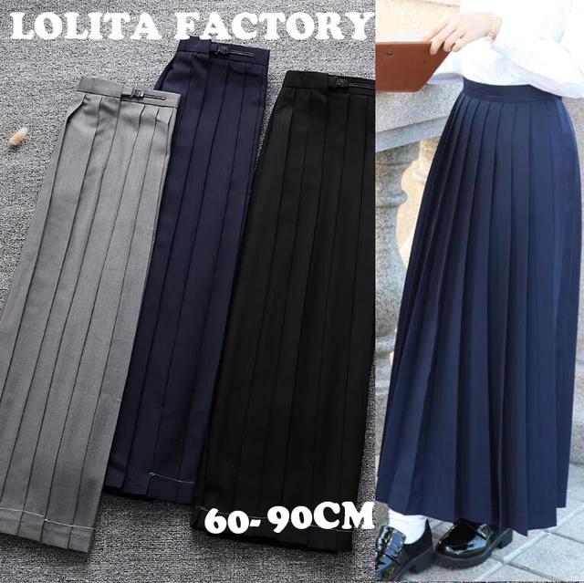 SUPER Long Japanese girl JK Uniform GREY Skirt High waist Pleated Skirt Women Summer Yankee Girl Uniform long skirt JKc1021 AliExpress 200000345