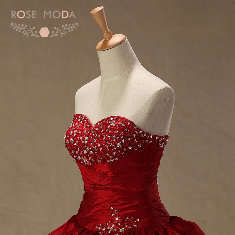 Rosa moda borgonha quinceanera vestido sem alças frisado vestido de baile fotos reais