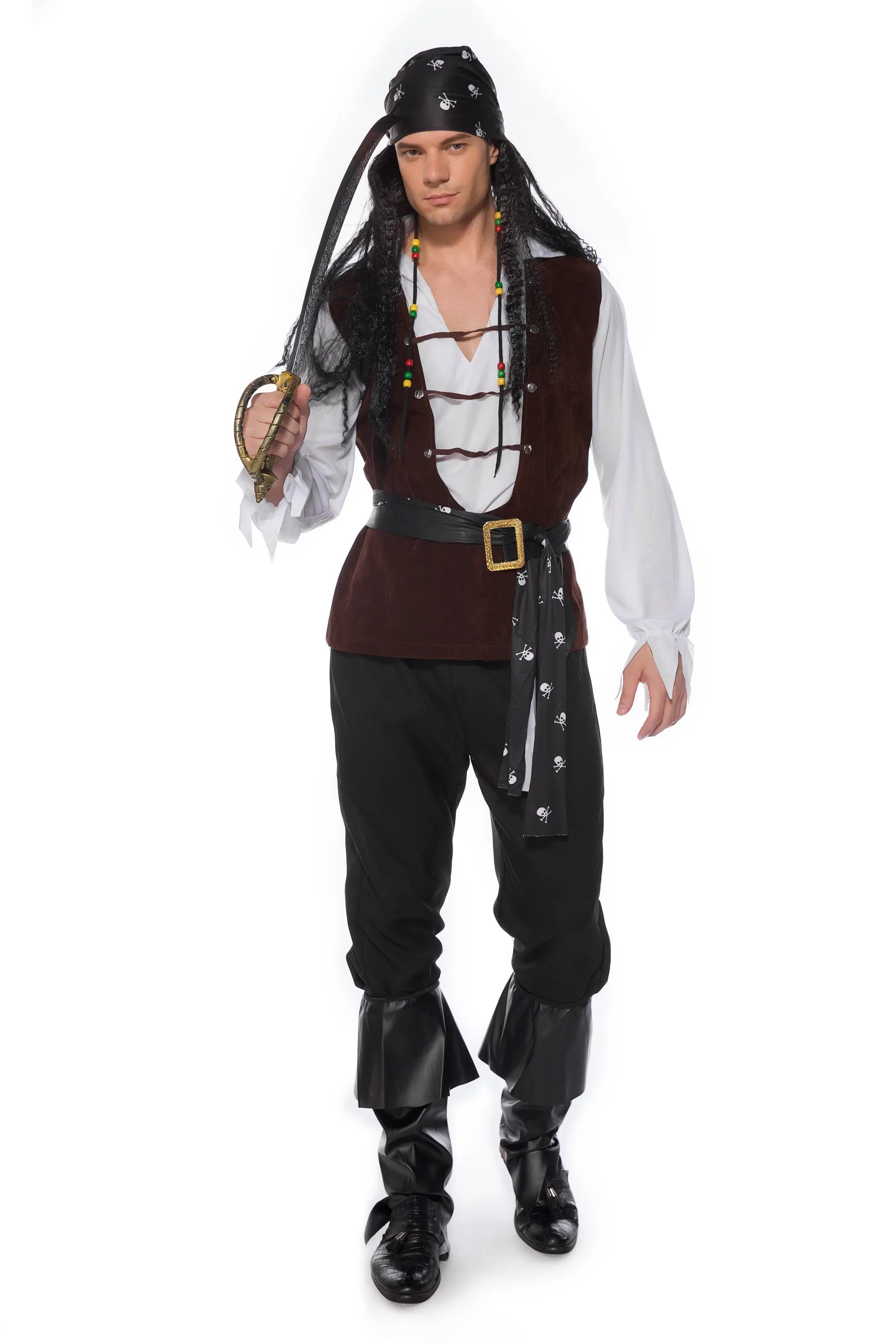 Halloween nuovi uomini costumi da pirata Cosplay carnevale pirata Stage Performance Costume natale abito da festa maschile