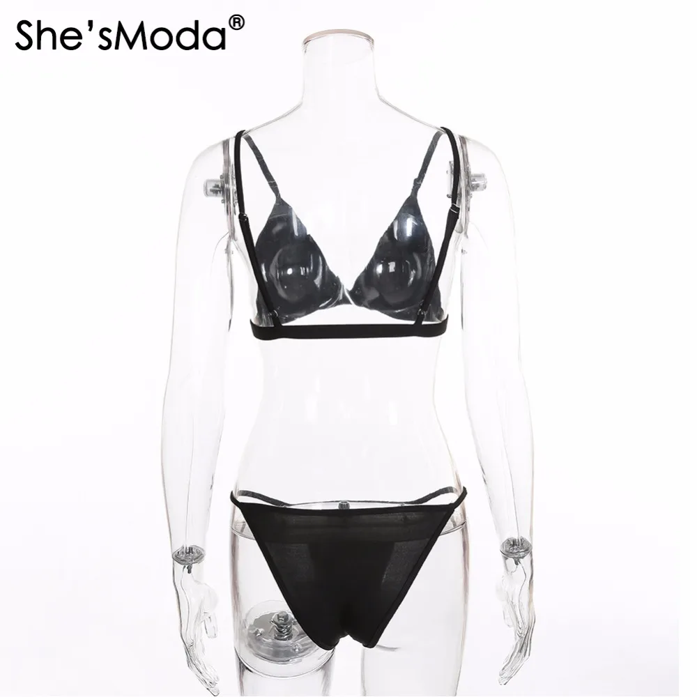 She\'sModa-Bikini Sexy con diamantes de imitación para mujer, conjunto de Bikini para mujer, novedad de 2018