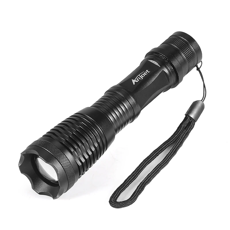 Anjoet E6 High Quality Tactical Flashlight XML-T6 LED 5 modes Zoomable hunting lanterna Torch Flash Light +18650 Battery Charger