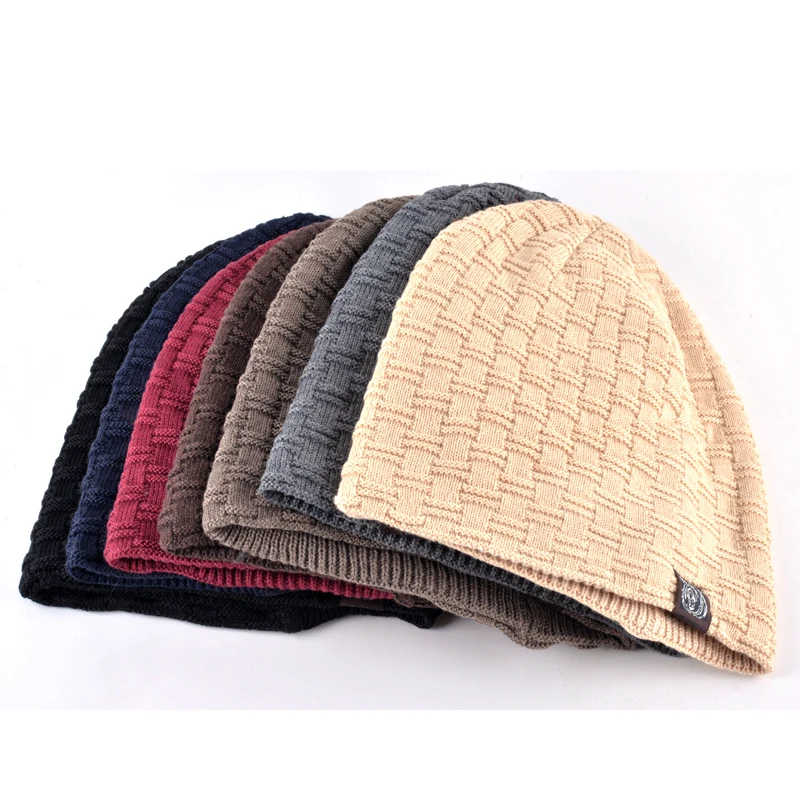 Jesienno-zimowe czapki z daszkiem dla mężczyzn i kobiet Beanie Stocking Hat Casual Keep Warm Knitted Hat Skullies&Beanies 7 kolorów