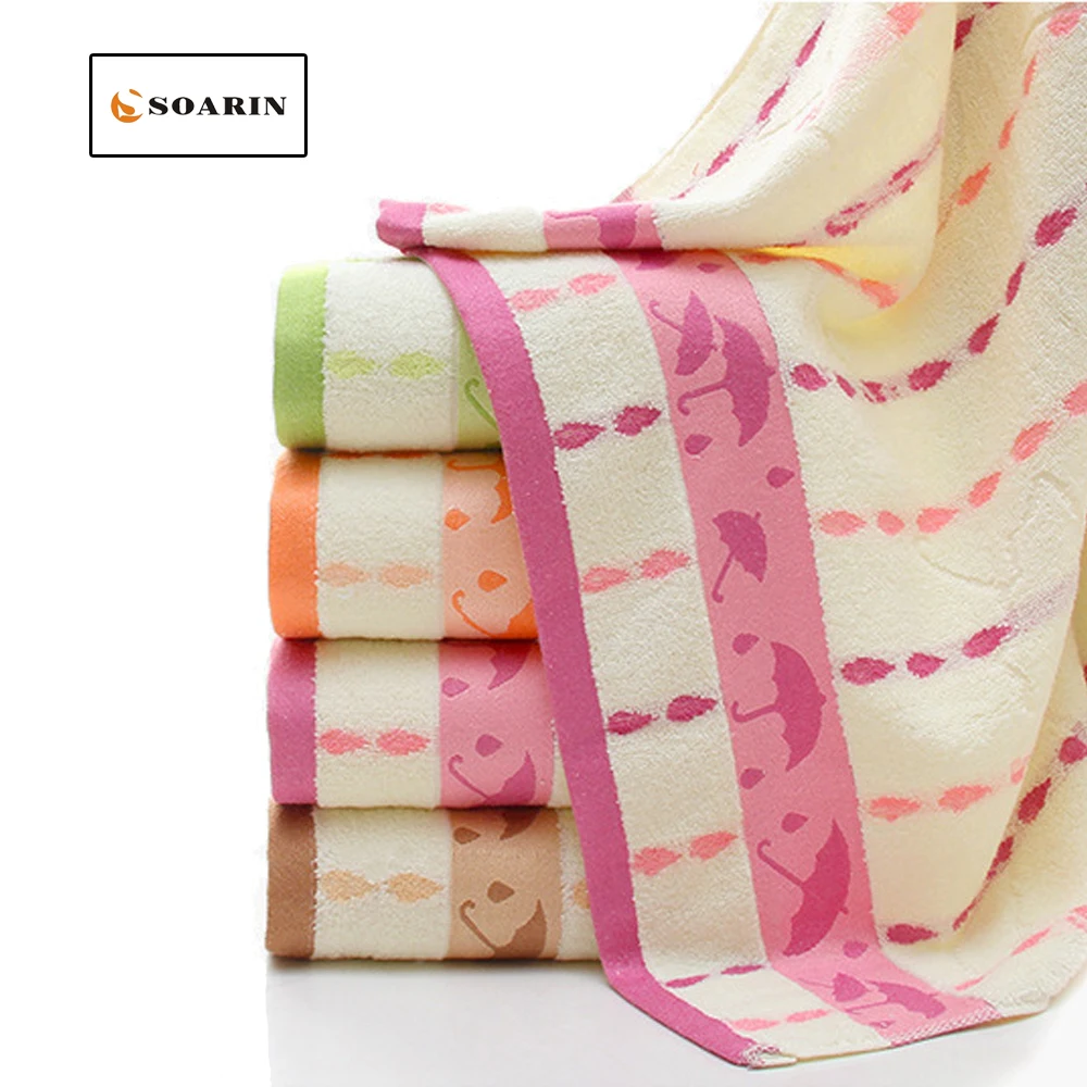 

SOARIN 100% Cotton Bath Towels For Adults Toalhas De Banho Adulto Jacquard Satin Gear Serviette De Plage Super Soft Thicken Bath