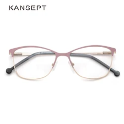 Metal Women Glasses Frames Optical Prescription Glasses Frame Clear lens Eyewear Pink Eyeglasses Frame 2022 New Brand Design