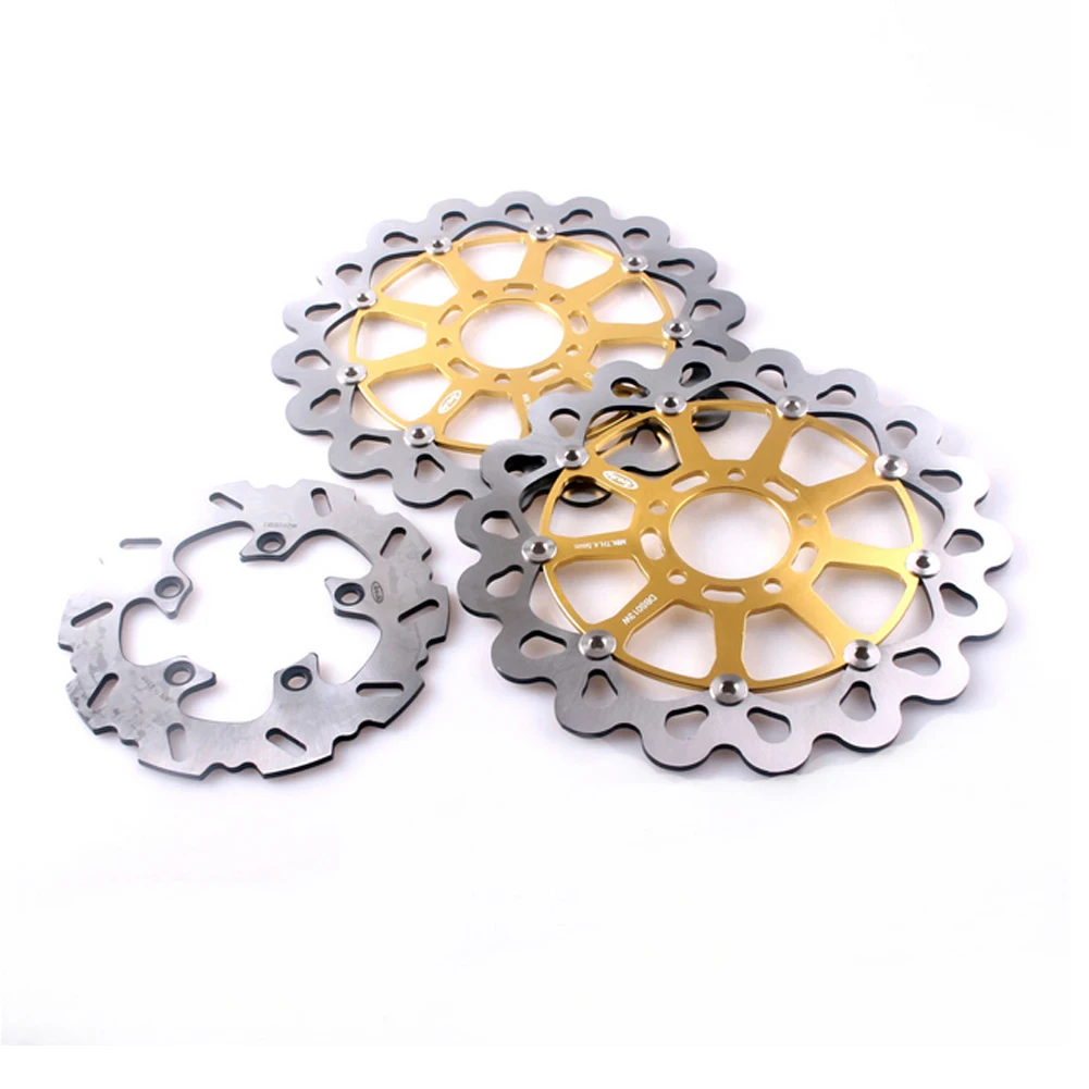 

3Pcs Motorcycle Front Rear Brake Disc Rotors Set for Suzuki TL1000R GSXR 600 750 TL1000S GSXR600 GSXR750 Floating Gold