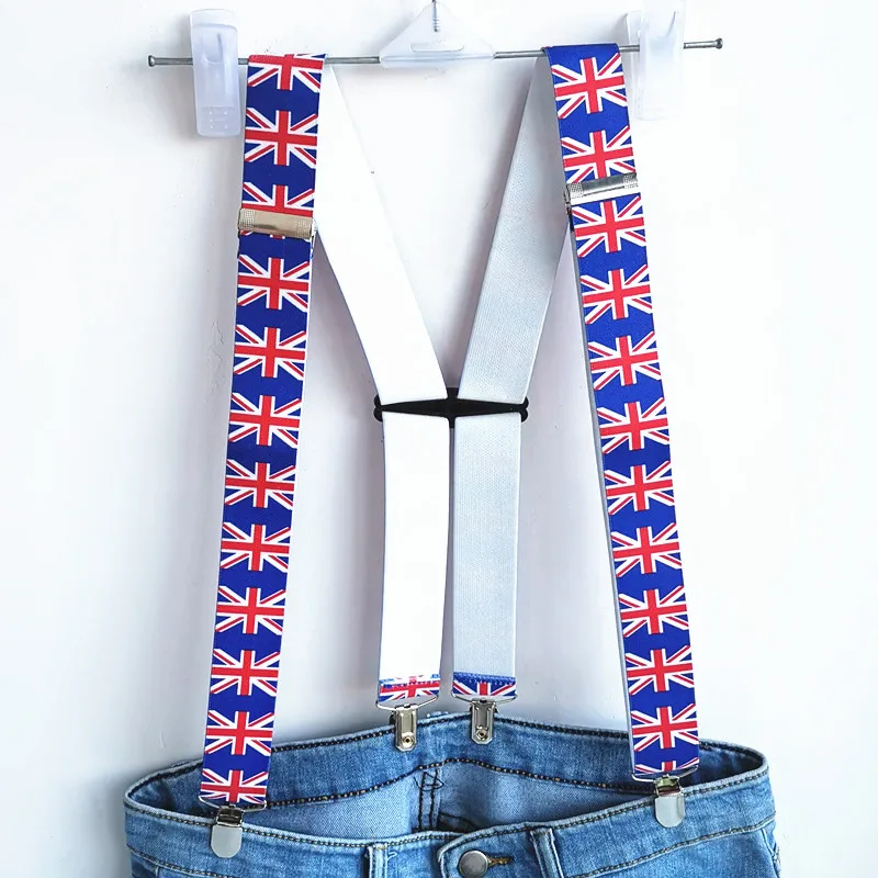 British Flag Men Suspender New Fashion H Shaped Braces Suspenders Teenager Unisex Adult Children Women Accessories BD044