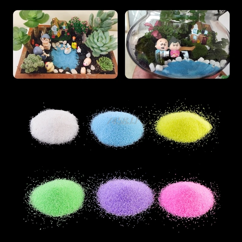 1 Bag Colorful Quartz Sand Miniature Tank Aquarium Bonsai Pot Fairy Garden Decor G06 Drop Ship Miniature Garden Supply