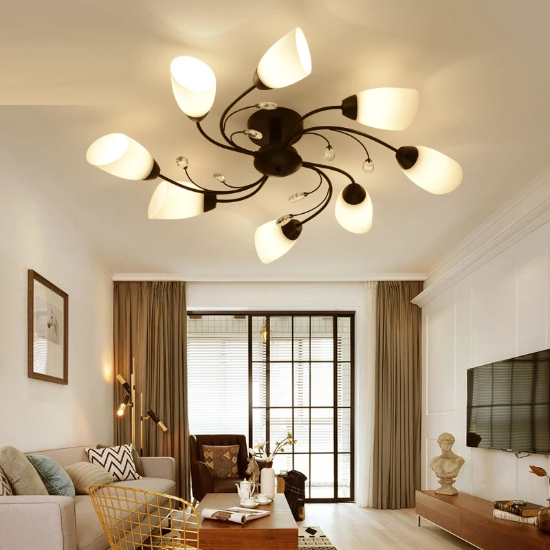 

Creative Living Room simple LED Ceiling Light American Bedroom Restaurant Ceiling Lamp Art Hotel Dining Hall Lighting Fixtures
