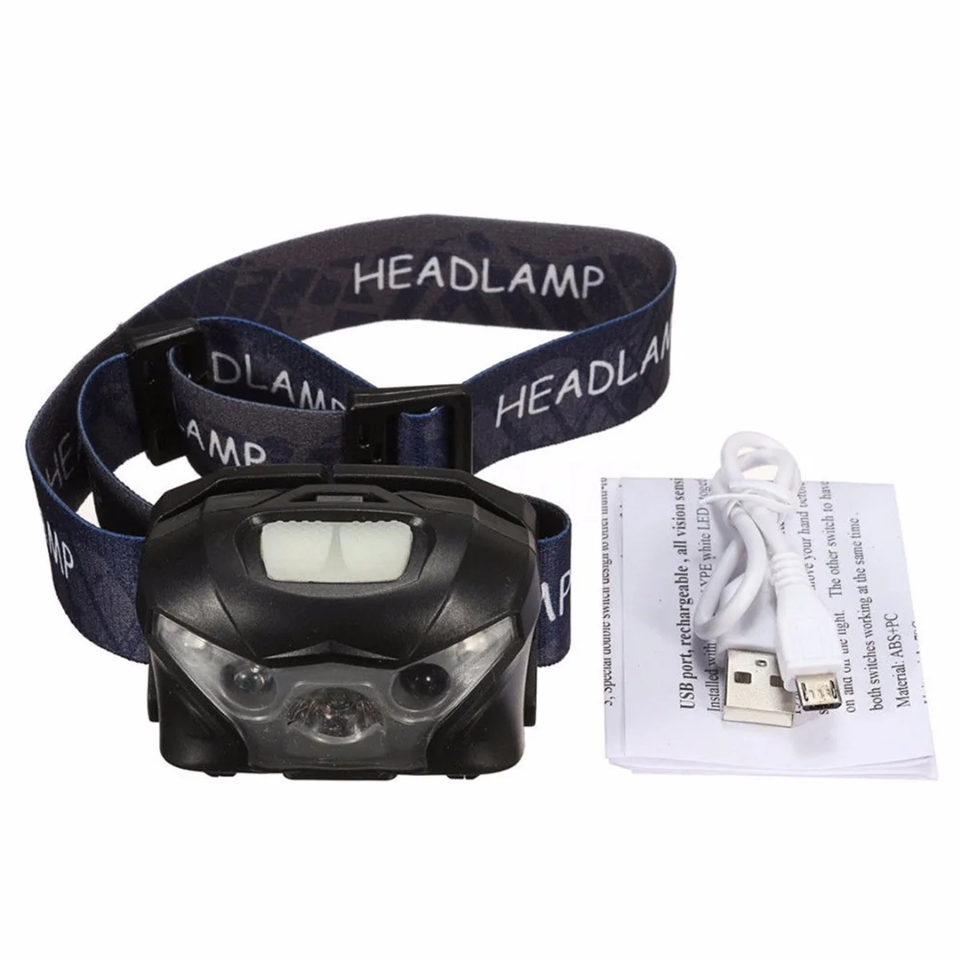 1set LED Scheinwerfer USB Aufladbare Scheinwerfer Rennen Gehen Camping 2019 Neue