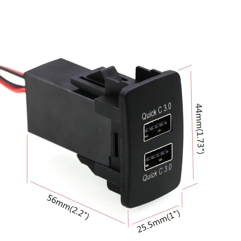 Car Quick Charge Dual QC3.0 USB Interface Socket Use for Honda, Civic, Spirior, CRV, Fit Jazz, City, Accord.