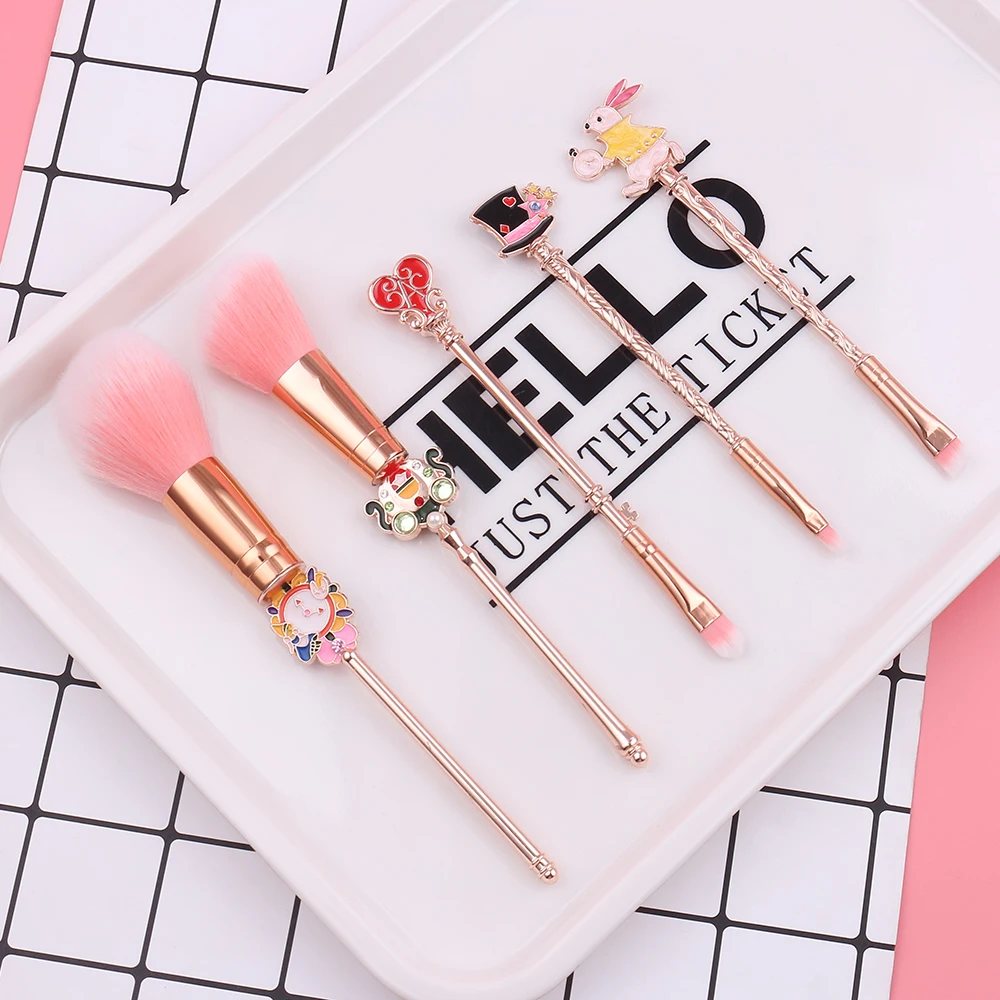 Alice in Wonderland Makeup Brushes Set Foundation Blending Powder Eyeshadow Contour Concealer Blush Cosmetic Makeup Tool Pincel