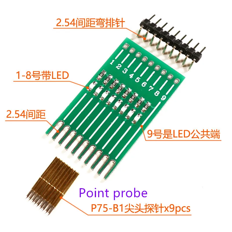 Con sonda de prueba LED, descarga de aguja de quemador, sonda de prueba PCB para PCB SMT/SMD IC, aguja de resorte SCM, módulo de lámpara de agua LED PCB