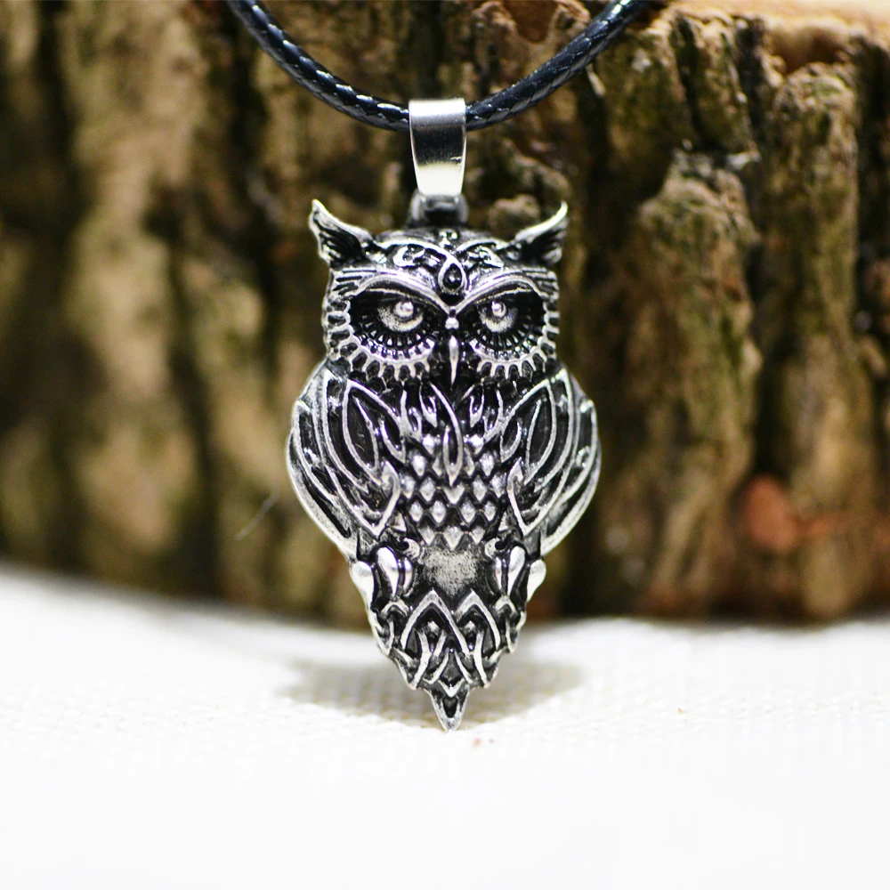 LANGHONG 1pcs Norse Cletics Owl Necklace for men and Girls Amulet Necklace Talisman