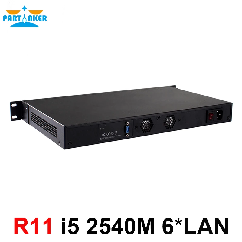 Partaker R11 firewall 1u pfsense with i5 2540M i5 2520M Security Appliance hardware firewall 6* 82583V