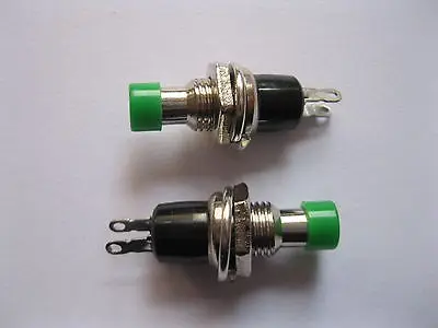 

100 pcs SPST Mini Push Momentary Switch Green Black yellow red white blue Cap 250V/3A 125V/6A Nomal Off