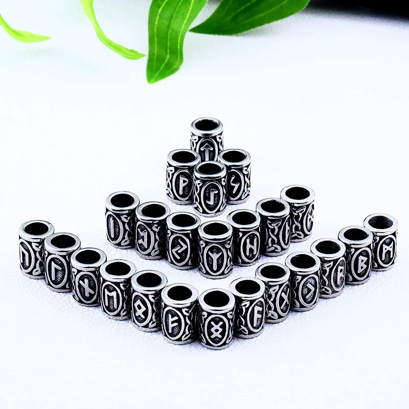 Beier 316L stainless steel 1pcs Viking Runes Beads DIY Accessory Charms Beads Findings for Bracelets for Pendant Necklace LP001