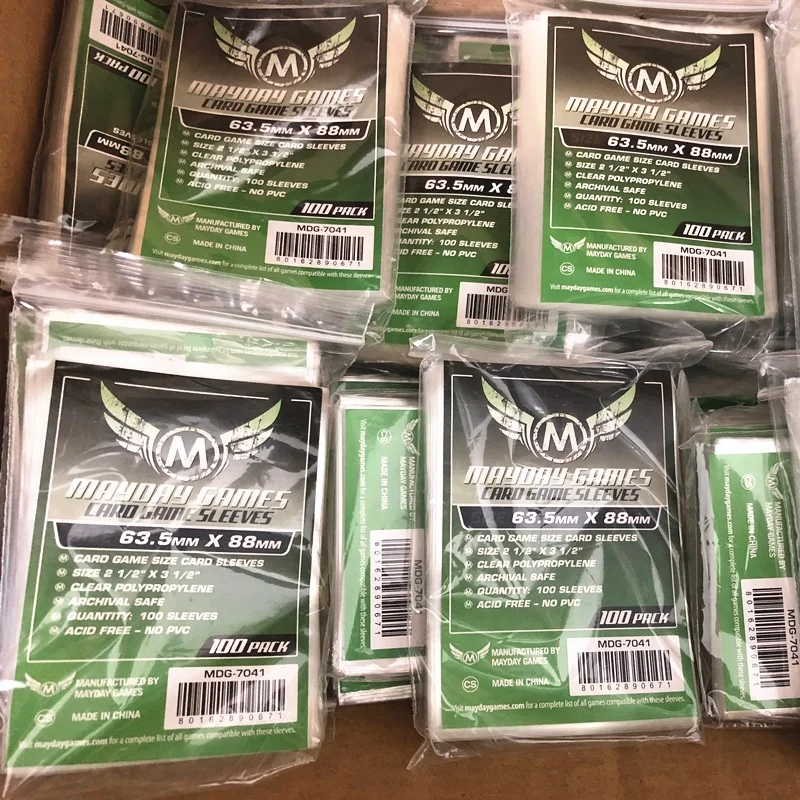 5 packs/lot MAYDAY Karte Hülse 7041 für 63,5*88mm karten protector klare packung fall Bord Spiele hülse