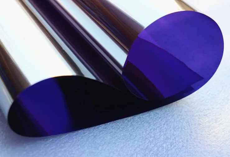 Purple Silver Insulation Window Film, Solar Reflective, One Way Mirror Color, Sticker for Home and Office Decor, Length 200cm