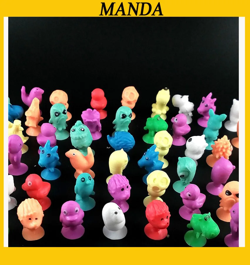 

500Pcs/lot Plastic Monster Sucker Dolls kids Animal Cupule Suckers Action Figure Toy Suction Cup Collector Capsule Model Puppets