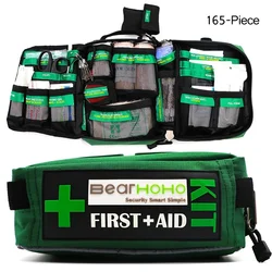 Bolsa de rescate médico de emergencia para exteriores, equipaje de coche, Kits de supervivencia para senderismo, práctica bolsa de primeros auxilios, 165 piezas