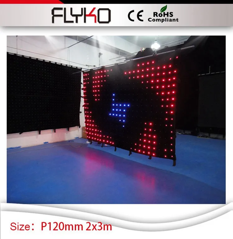 New invention lightweight soft P12 2*3m DIY programs led video curtain