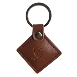 13.56mhz HF ISO14443A Brown color Leather RFID MIFARE Classic 1K Keyfob -2pcs