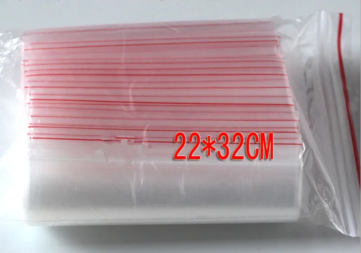 200pcs 22x32cm pe transparent travel gift packaging bags plastic bag for necklace/jewelry diy custom ziplock clear self seal bag