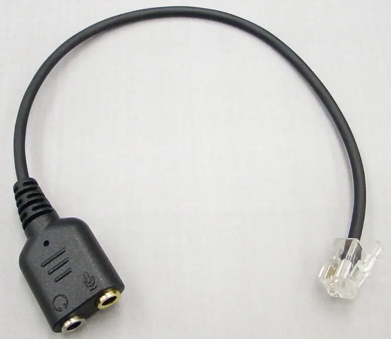 PC Headset to Yealink phones,Grandstream , Avaya 1608 1616 9610 9620 9630 9640 9650 9660 SNOM Adapter - Dual 3.5mm to RJ9