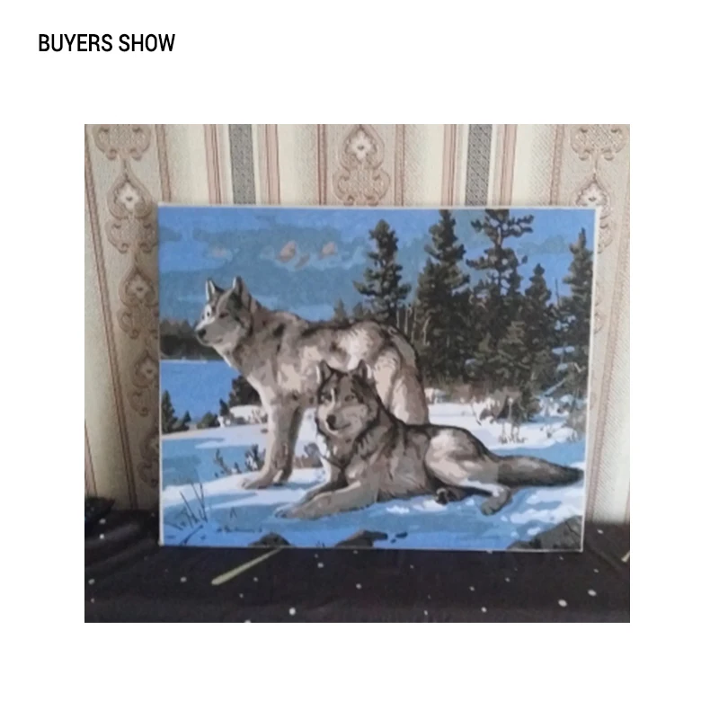 Kits de peinture par numéros d'animaux de loup sans cadre, peinture sur toile, coloration acrylique, peinture par numéros pour décoration murale de maison