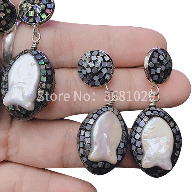 

New simple retro personality abalone pearl earrings elegant jewelry pendant gifts