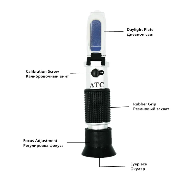 Handheld Sugar Refractometer 0-90% Brix Content Juice Liquids Tester with ATC Measurement Tool Sauce Meter for Honey