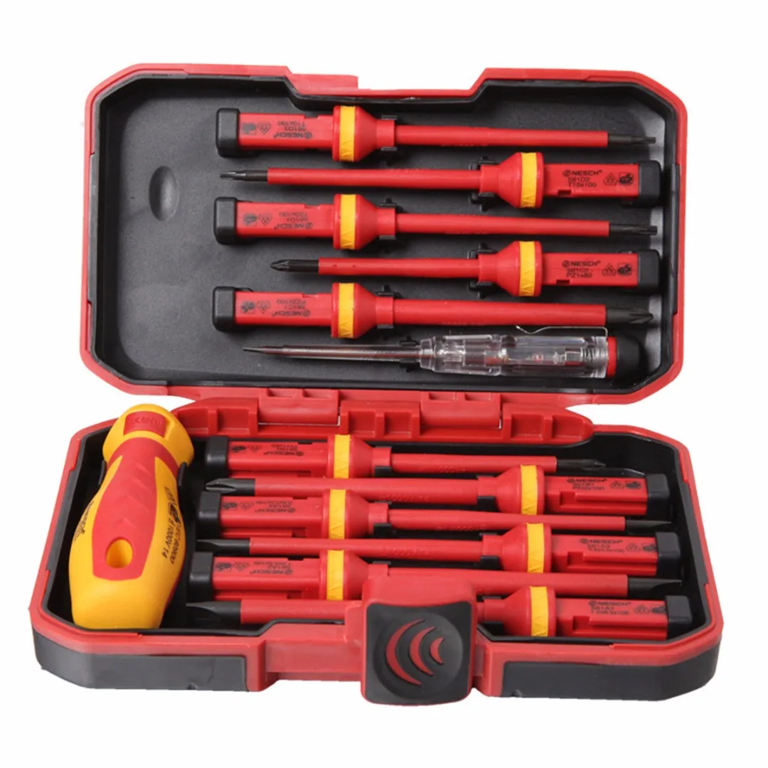 

1set 13pcs Pro Electricians Insulated Electrical Hand Screwdriver Kit for 1000V Power